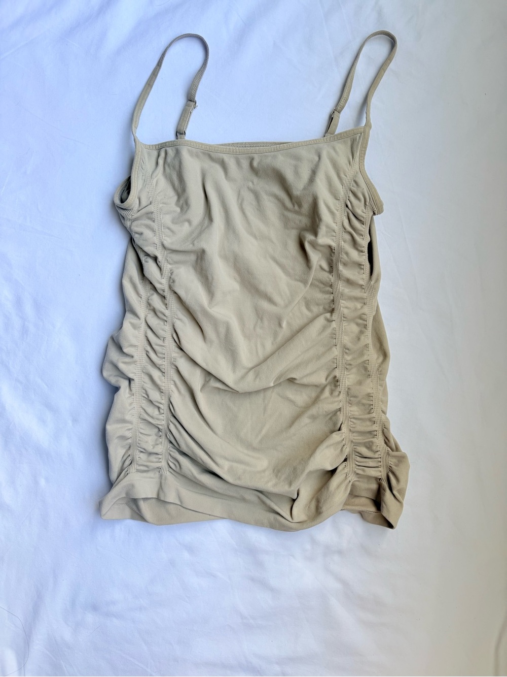 Vintage Classiques Entier Cream Ruched Camisole Tank Top M